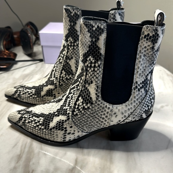Paige snakeskin embossed leather boots. New never worn with box and dust bags. - Picture 3 of 13